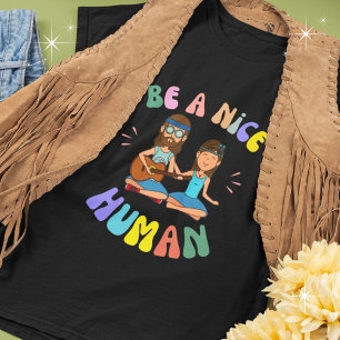 Wees een leuke menselijke hippie bloem kinderen gr t-shirt