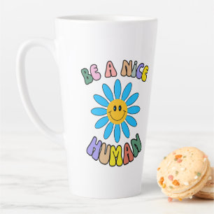 Wees een leuke menselijke retro groovy latte mok