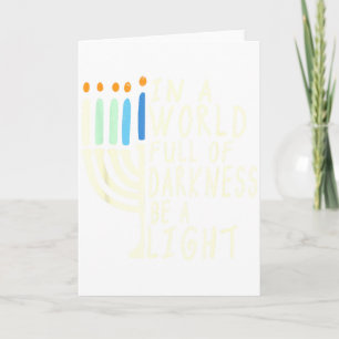 Wees een licht Gelukkig Hanukka Menora Joods Cadea Kaart