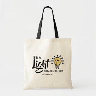 Wees een Licht Matteüs 5:16 Boodschappentas Tote Bag