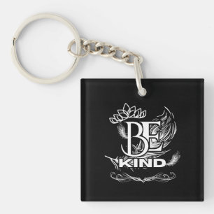 Wees een Motivatie typografie   Doezels en bloemen Sleutelhanger