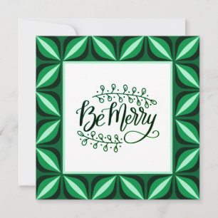 Wees een prettige, groene kerstkaart met Retro-ker