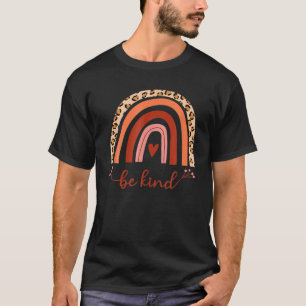 Wees een soort Boho Rainbow Motivation Cheetah Hea T-shirt