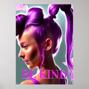 Wees een soort Paars Poster voor de kunstmuur met