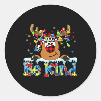 Wees een soort rendierlijk rood met puzzel bewustz ronde sticker