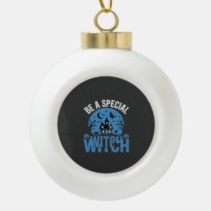 Wees een speciale heks Halloween-ontwerp_1 Keramische Bal Ornament