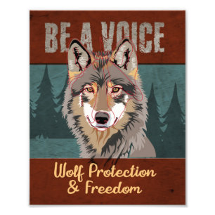 Wees een stem - Wolf bescherming en vrijheid Foto Afdruk