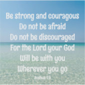 Wees een sterke Inspirerend Bible Verse Beach Lapt Sticker (Voorkant)