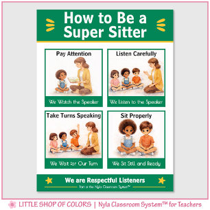 Wees een Super Zitter Klasankerkaart Poster