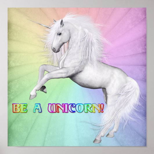 Wees een unicorn poster (Voorkant)