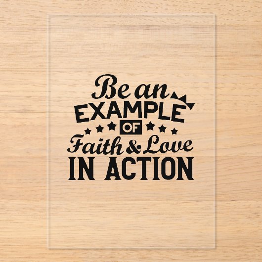 Wees een voorbeeld van geloof en liefde in actie acryl uitnodigingen (Voorkant)