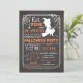Wees een Witchy Halloween Party Uitnodiging (Staand voorkant)