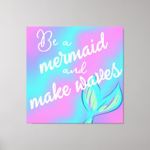 Wees een zeemeermin en maak golven canvas afdruk