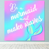 Wees een zeemeermin en maak golven canvas afdruk (Insitu (Houten vloer))