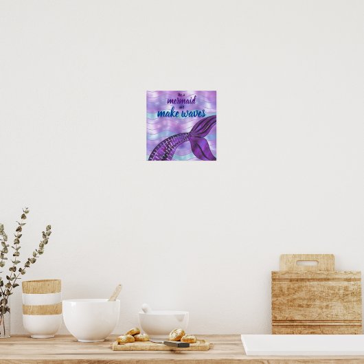 Wees een zeemeermin en maak Waves Fun Holographic  Poster (Keuken)