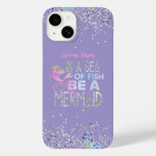 "Wees een zeemeermin" iriserend hologram glitter Case-Mate iPhone 14 Hoesje