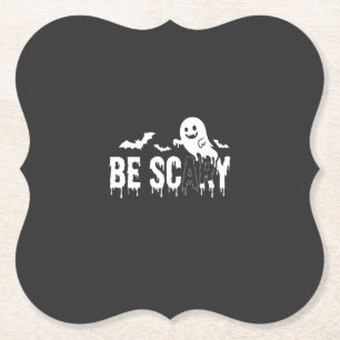 Wees eng Halloween Geest Vleermuis Ontwerp_1 Kartonnen Onderzetters