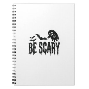 Wees eng vintage vleermuis Halloween shirt ontwerp Notitieboek