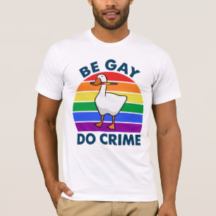 Wees Gay Doe Misdaad Gans Kleur Regenboog Mes T-shirt