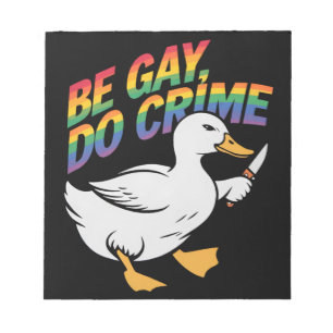 Wees Gay Doe Misdaad Grappige Gans Regenboog Trots Notitieblok