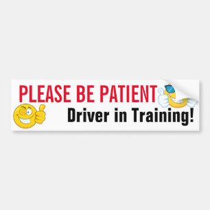 Wees geduldig, driver in training Emoji Bumpersticker