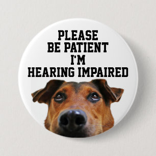 Wees geduldig. Ik hoor een slechte badge. Ronde Button 7,6 Cm