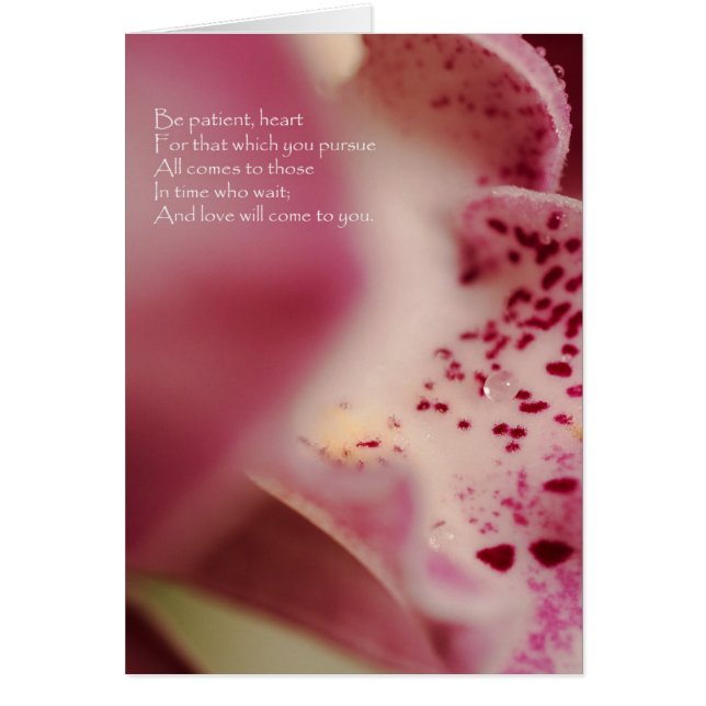 Wees geduldig met hart - orchideeën (Voorkant)