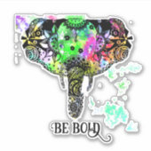Wees gedurfd boho mandala olifant sticker (Voorkant)