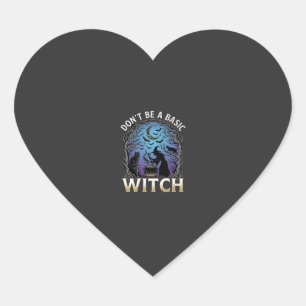 Wees geen basisheks Halloween Ketel Zwarte katten Hart Sticker