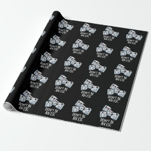 Wees geen ESC Grappig Keyboard Pun Dark BG Cadeaupapier
