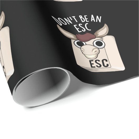 Wees geen ESC Grappig Keyboard Pun Dark BG Cadeaupapier (Rol Hoek)