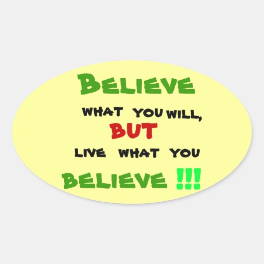 Wees geen Hypocriet Ovale Sticker (Voorkant)