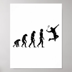 Wees geen Net Picker Badminton Player Shuttle Rack Poster