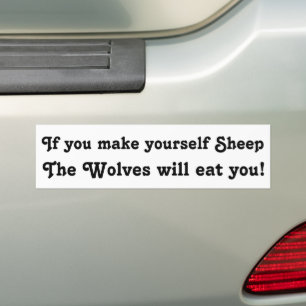 Wees geen schaap bumpersticker