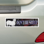 Wees geen schapen bumpersticker (Op auto)