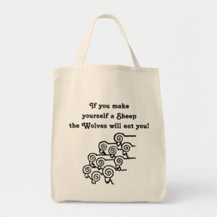 Wees geen schapenzak tote bag
