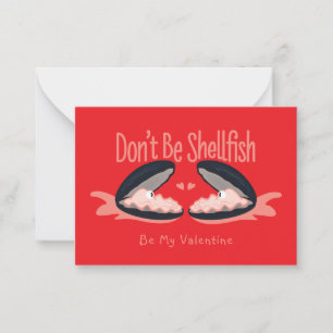 Wees geen schelpachtige Oesters Kinderen Valentijn Notitiekaartje
