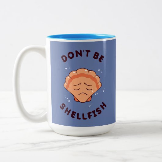 Wees geen schelpdieren tweekleurige koffiemok (Links)