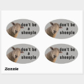 Wees geen Sheeple Ovale Sticker (Vel)