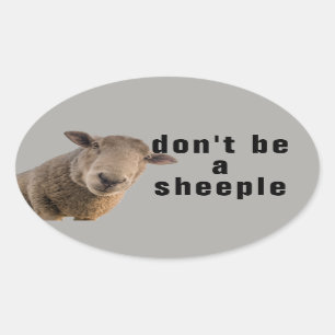 Wees geen Sheeple Ovale Sticker