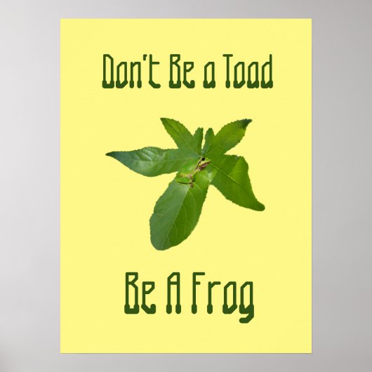 Wees geen toad, wees een kikker, Poster (Voorkant)