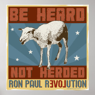 'Wees gehoord, niet herkend' Ron Paul Poster