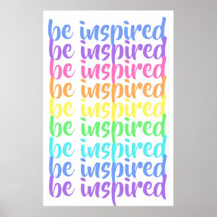 "Wees geïnspireerd" regenboog Poster