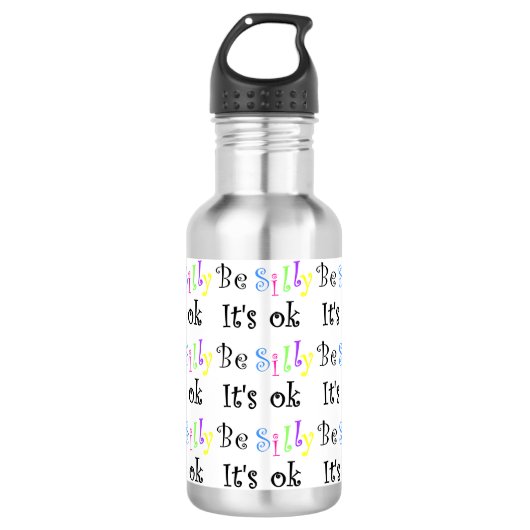 Wees Gekke. Het is OK-pexagon waterflesje Waterfles (Voorkant)