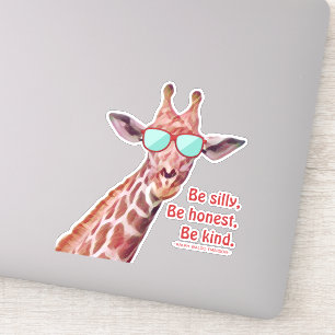 Wees Gekke Wees eerlijk Sind Emerson Quote Giraffe Sticker