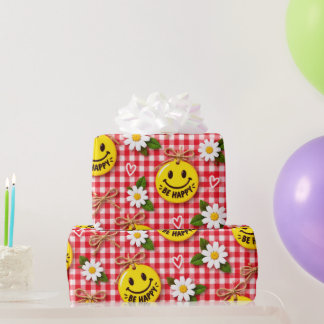 Wees Gelukkig Gingham Cadeauverpakking Cadeaupapier