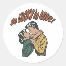 Wees gelukkig in de liefde! ronde sticker
