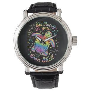 Wees Gelukkig In Je Eigen Schil Regenboog Schildpa Horloge