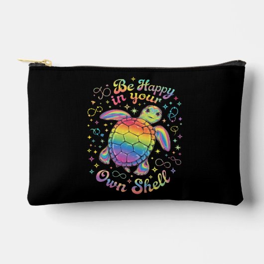 Wees gelukkig in je eigen Shell Rainbow Turtle aut Etui (Voorkant)