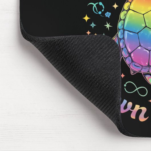 Wees gelukkig in je eigen Shell Rainbow Turtle aut Muismat (Hoek)